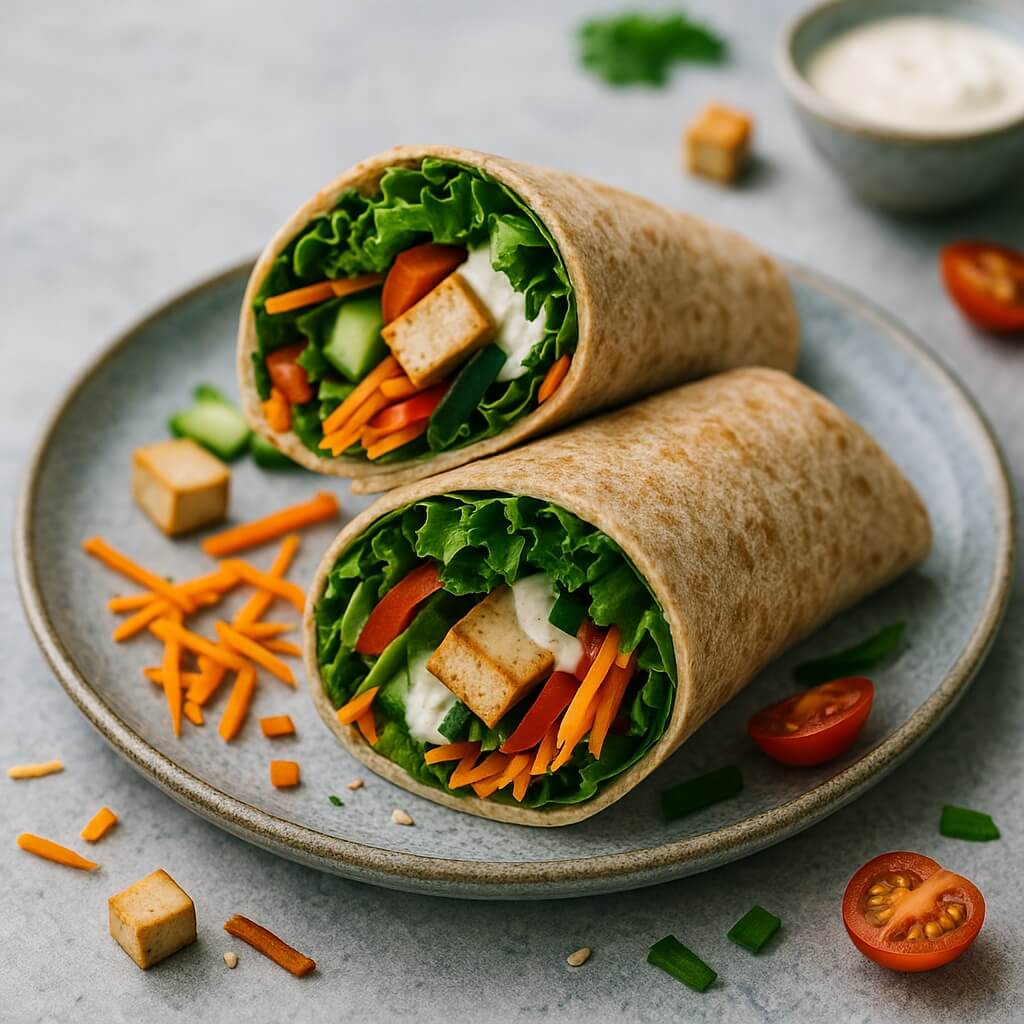 Tofu Wraps gesunder Heißhunger Snack Schwangerschaft Stillzeit Ernährungsberatung